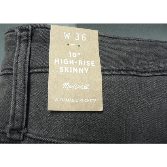 Madewell Women's High-Rise Raw Hem Skinny Jeans in Kerns Wash Black 42W $128 - Picture 8 of 8